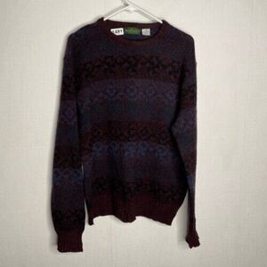 VTG Boundary Waters Mens Size‎ XL Multicolor Wool Grandpa Crewneck Sweater Italy